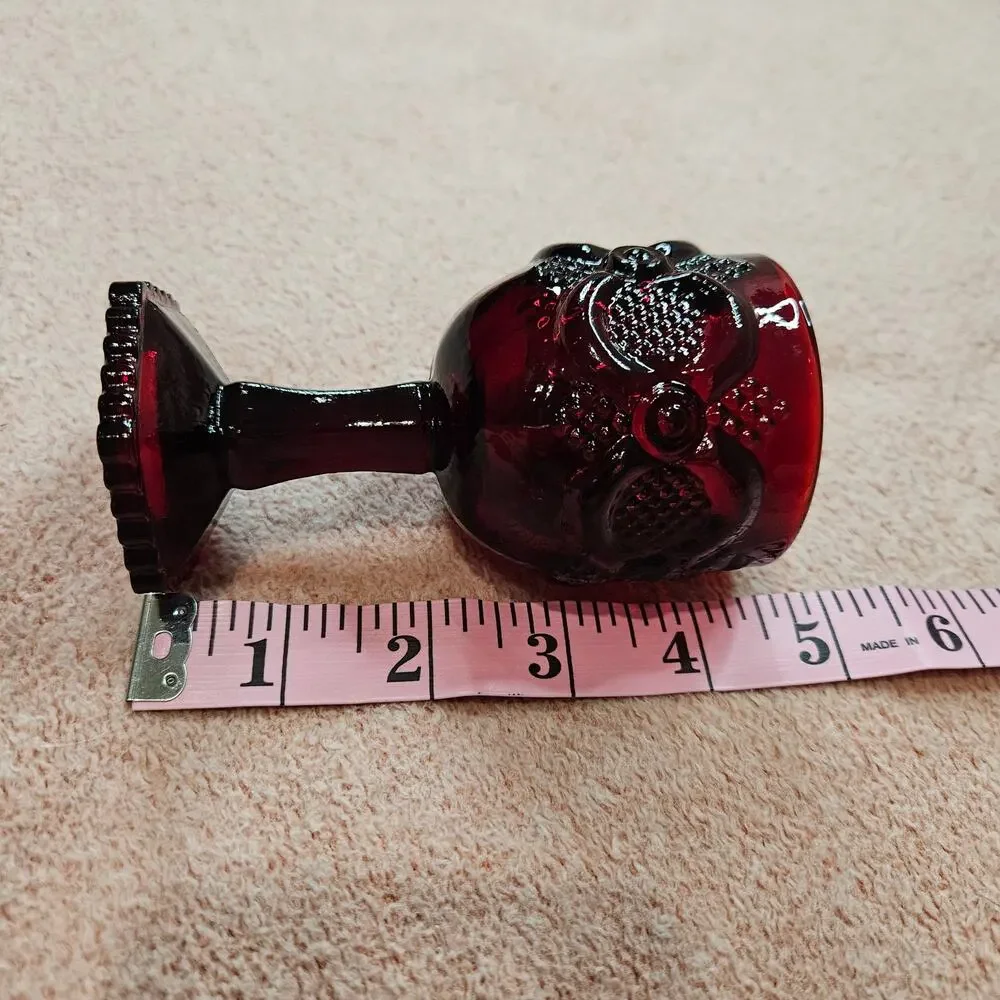 Vintage Avon 1876 Cape Cod Collection Ruby Red Glass Wine Goblet 4.5